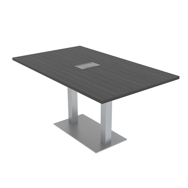 Skutchi Designs 35.5 in W, 59.5 in L, 29 in H, Engineered Wood Top, Grey HAR-REC-36x60-DOU-ELEC-ASIANNIGHT - main